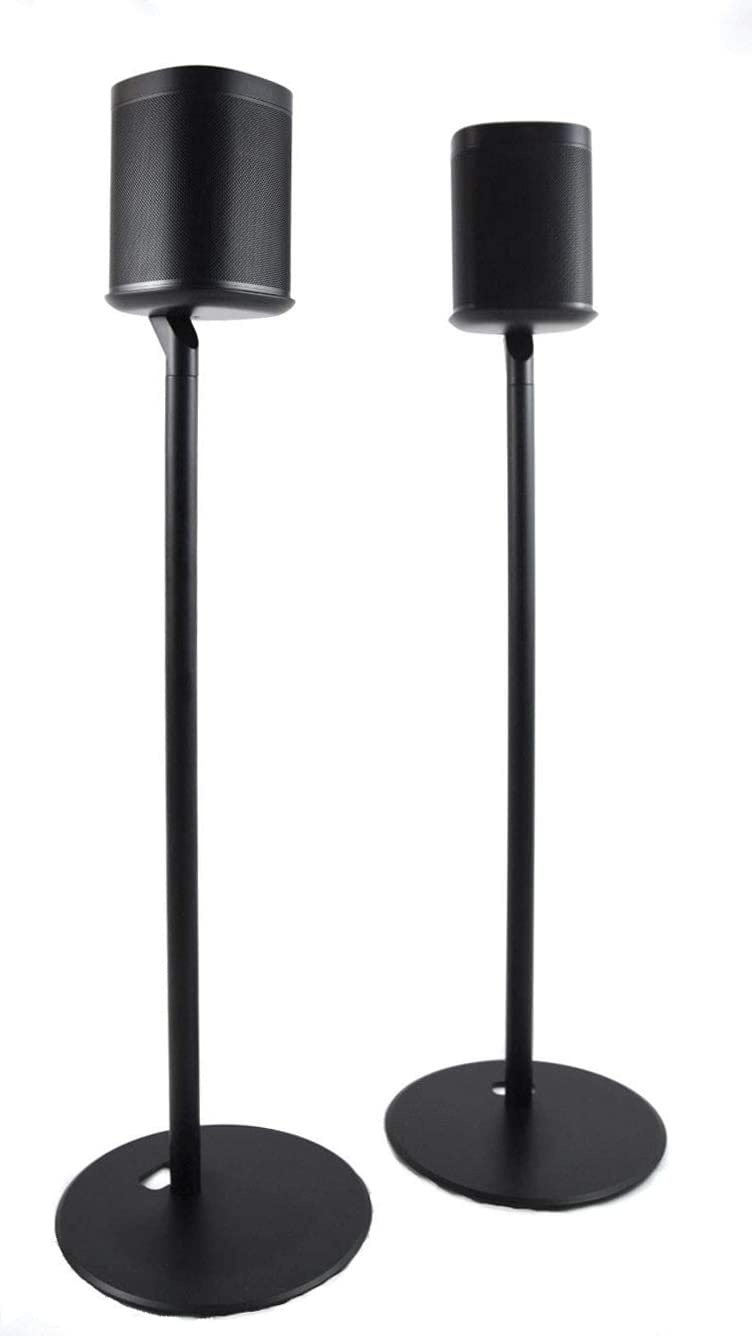 ynVISION.DESIGN Adjustable Floor Stand for Sonos One, SL & Play:1 Speakers - 2 Pack Black (YN-ONE) - Perfect for Home Theater, Living Room & Office Audio Setup