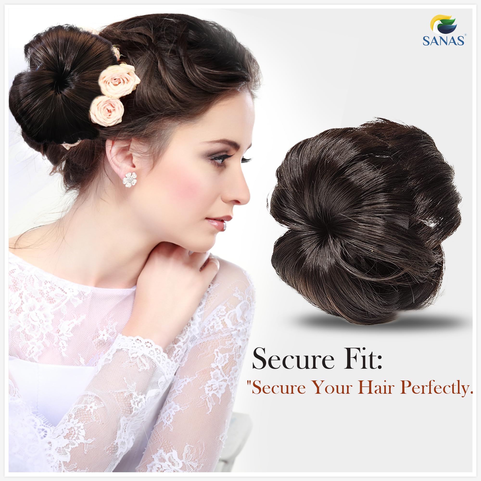 Stylish Artificial Hair Bun Clip for Women - 1PC Brown Jooda Bun Hairstyle Accessory | Perfect for Parties, Weddings & Everyday Elegance