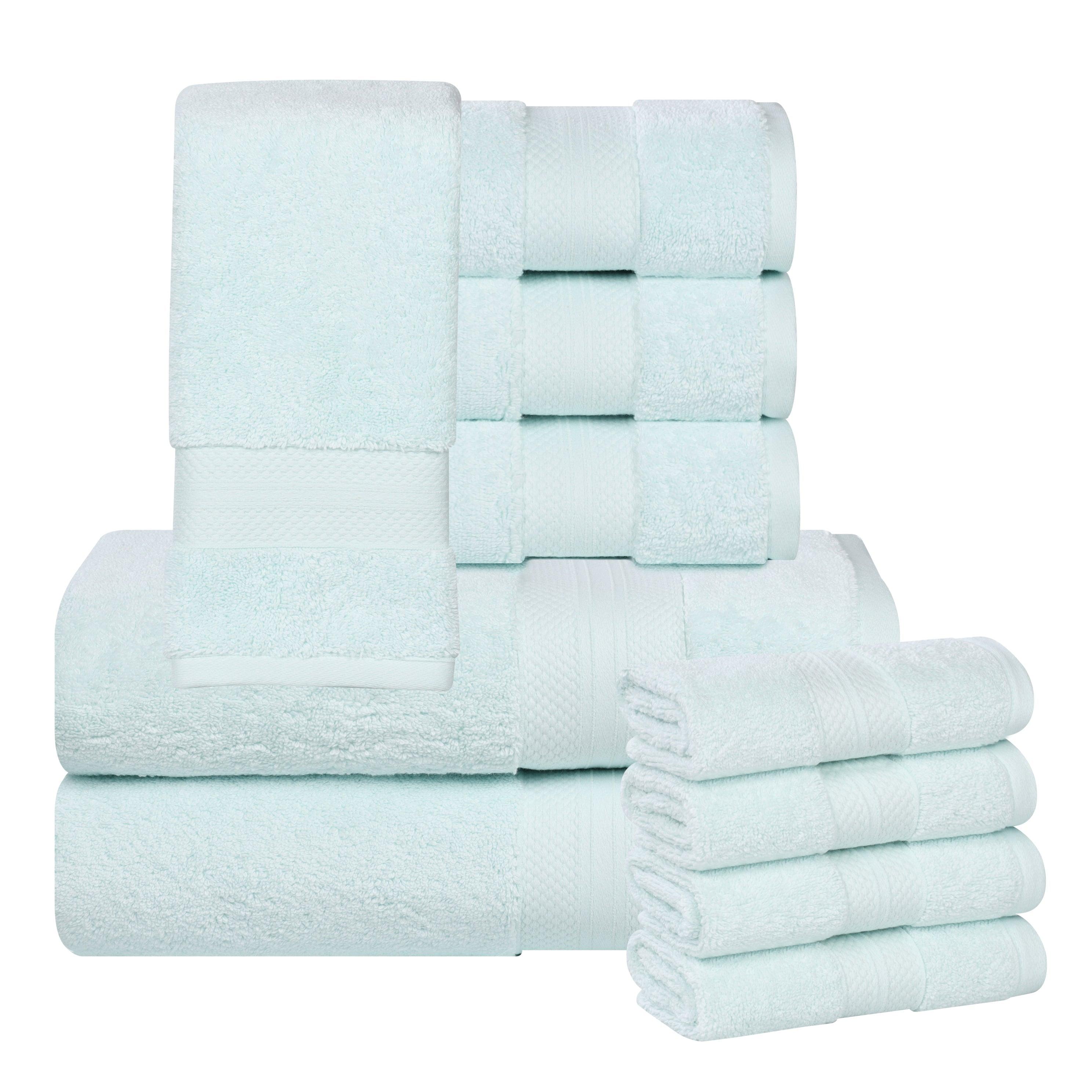 Premium Aria 10-Piece Turkish Cotton Towel Set - Ultra Soft & Absorbent Bath Towels, Hand Towels & Washcloths for Spa, Hotel & Luxury Home Use