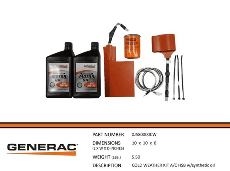 Generac Cold Weather A/C HSB Kit with Synthetic Oil - 24 Pack (Part# 0J5800PK24) for Home Backup Generators in Winter Conditions