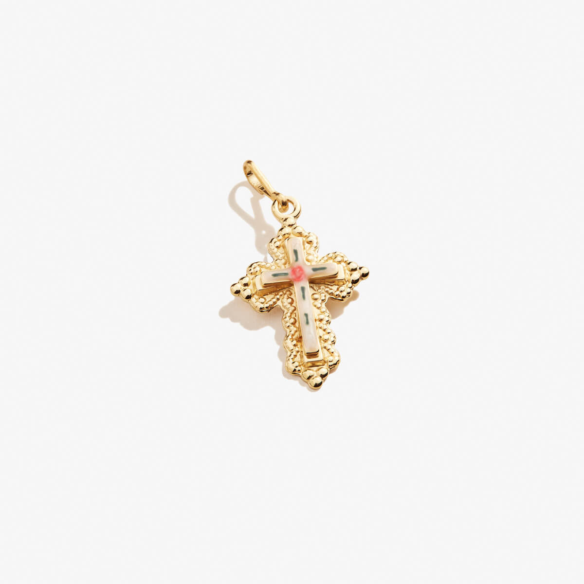 Floral Cross Charm - Small Elegant Pendant for Necklace, Bracelet & Jewelry Making - Perfect for Gifts, DIY Crafts & Religious Occasions