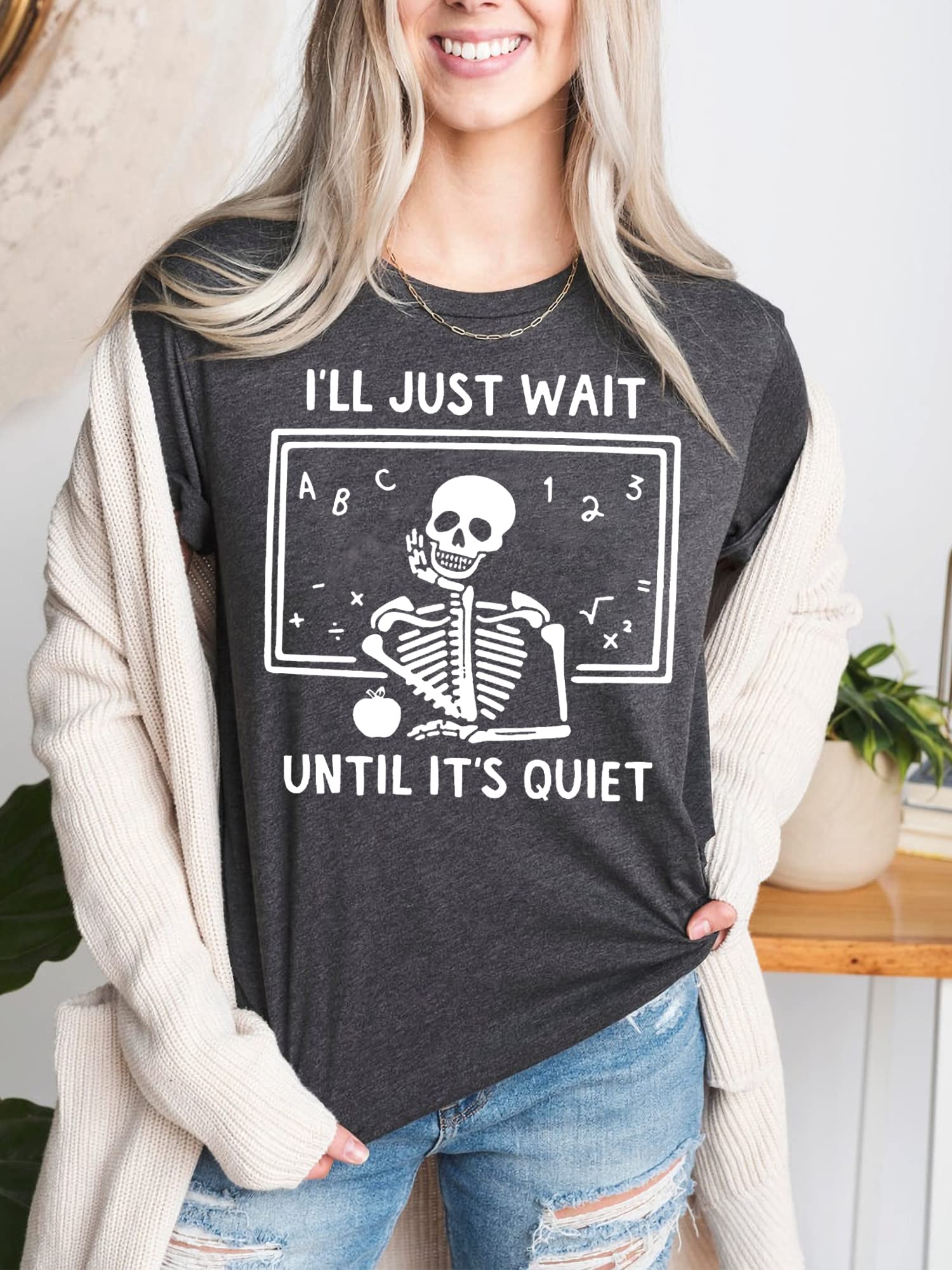 Funny Teacher T-Shirts for Women - Graphic Tees with Humorous Teacher Life Quotes - Soft Cotton Casual Shirts & Tops - Perfect for Classroom, Teacher Appreciation Week, and Everyday Wear