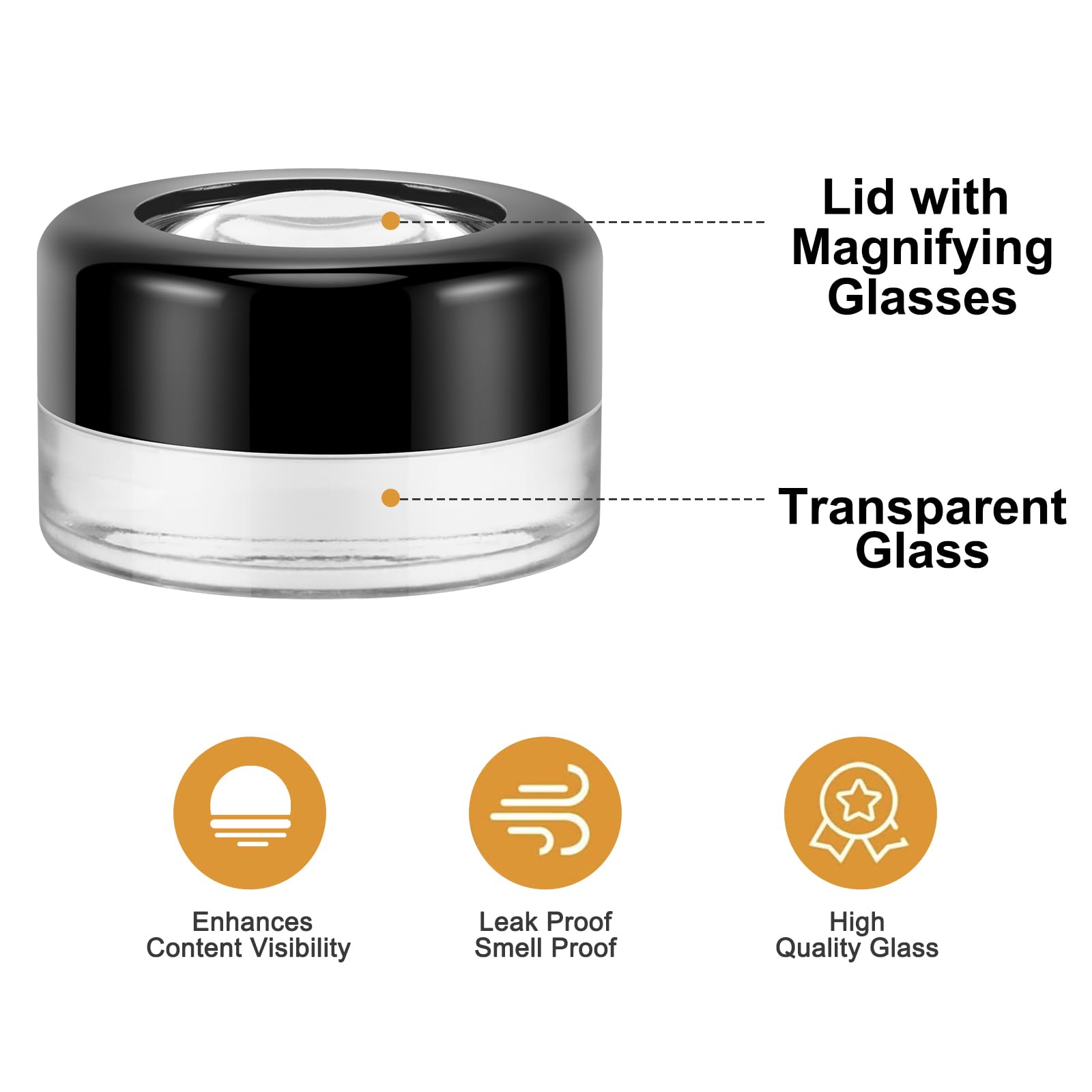 (24 Pack) Clear 5g/5ml Glass Jars with Magnifying Lid - Perfect for Lip Balm, Lotion, Essential Oils, Creams & Cosmetics | Great for Travel, DIY Projects, Retail Displays & Gift Packaging