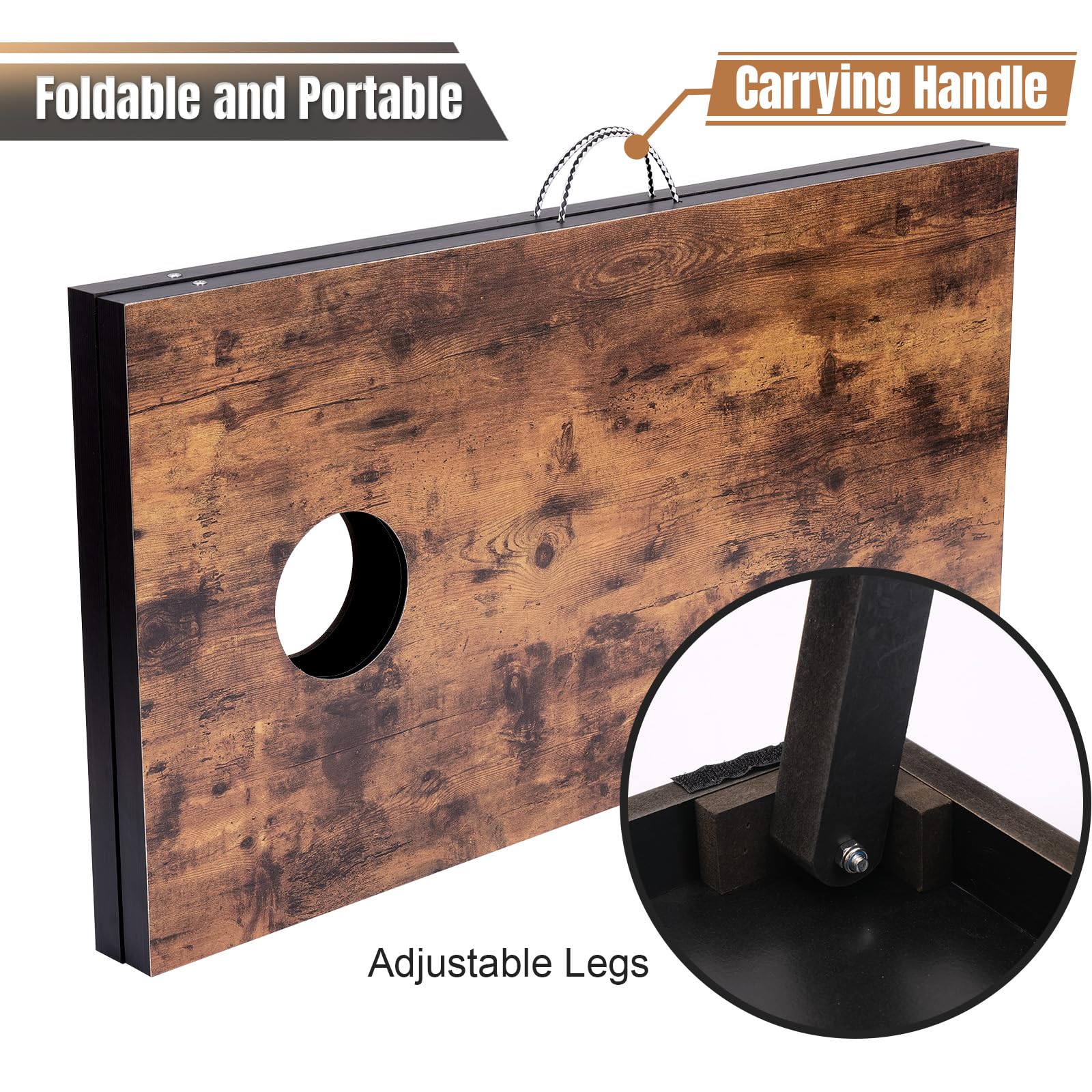 Premium Regulation Size Cornhole Set - 4x2 & 3x2 Cornhole Boards with 8 Bean Bags & Carrying Case - Outdoor Lawn Games for Adults, Family, Backyard, Beach, Tailgating & Parties