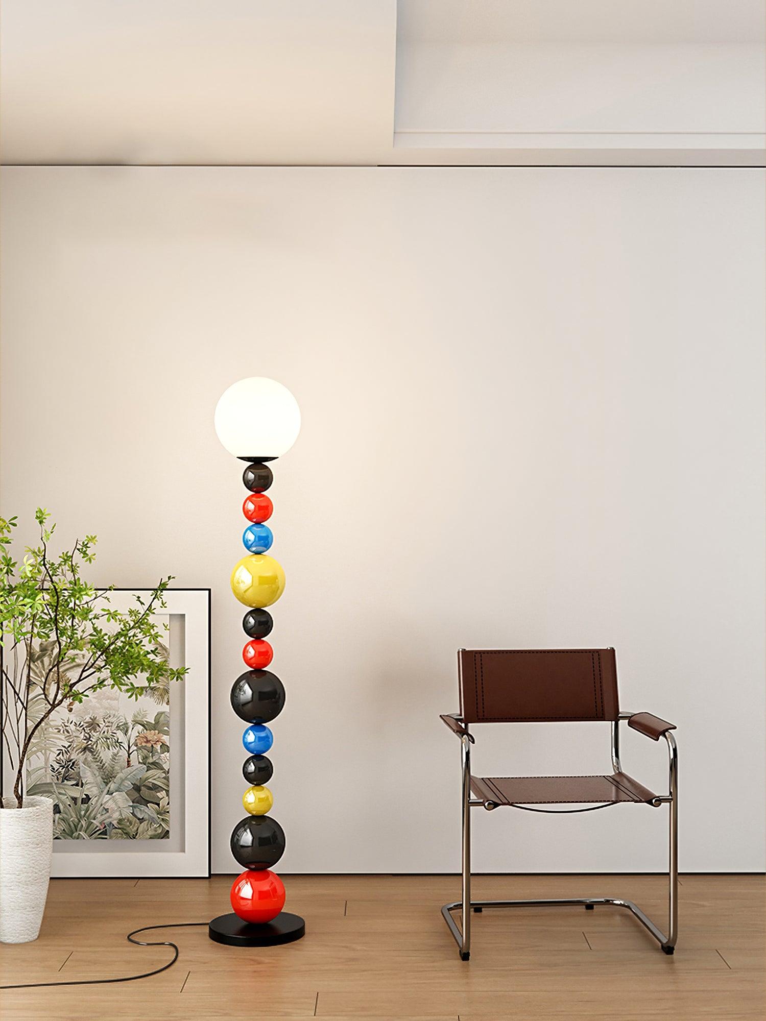 Vibrant Round Ball Floor Lamp - Modern LED Standing Light for Living Room, Bedroom & Office Decor - Perfect for Ambient Lighting & Cozy Atmosphere