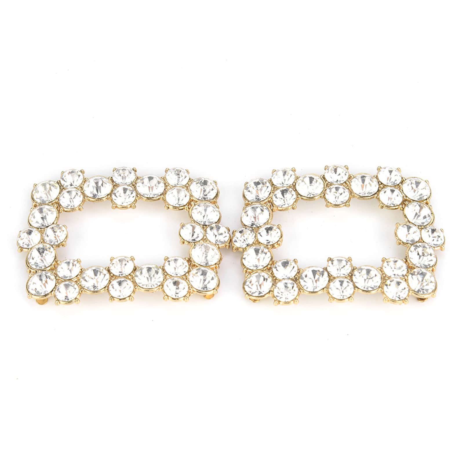 **Elegant Rhinestone Crystal Shoe Buckles - 2pcs Shining Metal Shoe Clips for Wedding & Bridal Shoes | Perfect for Bridesmaids, Prom, and Formal Events**