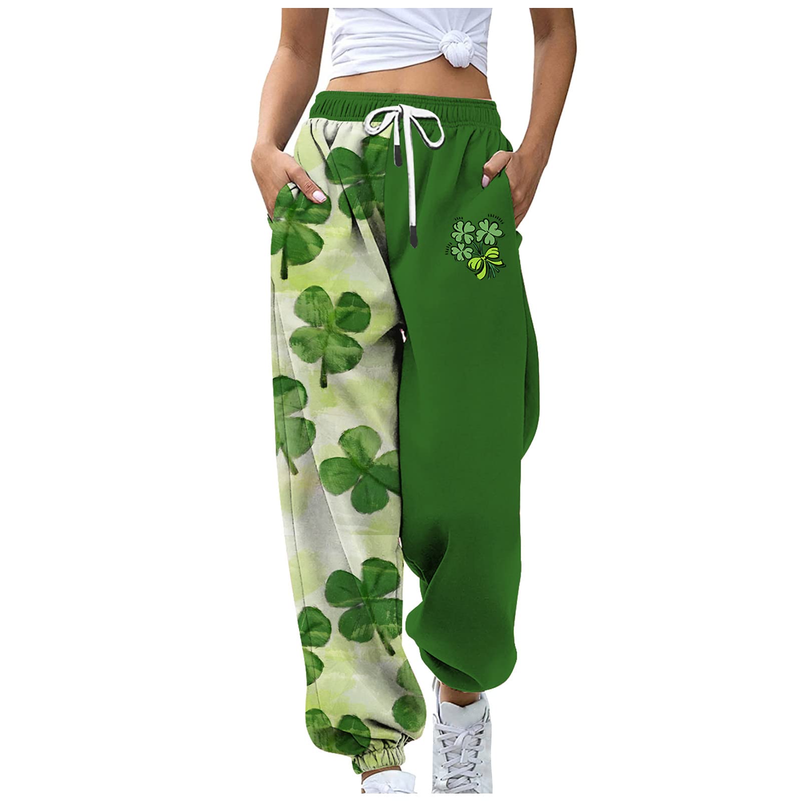 St. Patrick's Day Women's Sweatpants - Irish Clover Print Pajama Pants for Women & Teens | Cozy Lounge Wear for Parties, Sleepwear & Casual Outfits