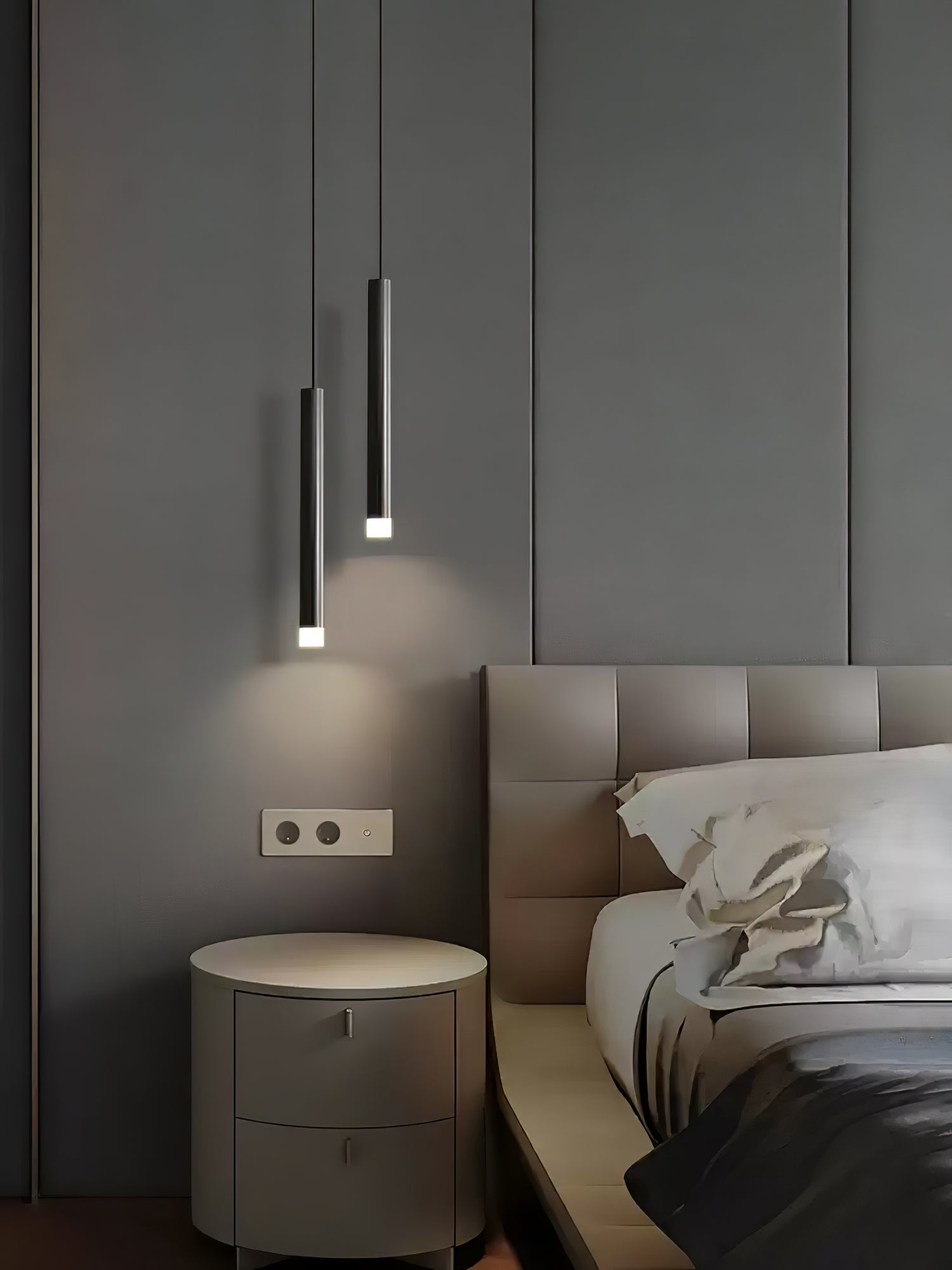 Modern Linea Mono Pendant Light - Minimalist Ceiling Lighting Fixture for Dining Room, Kitchen Island, Bedroom & Living Room Decor