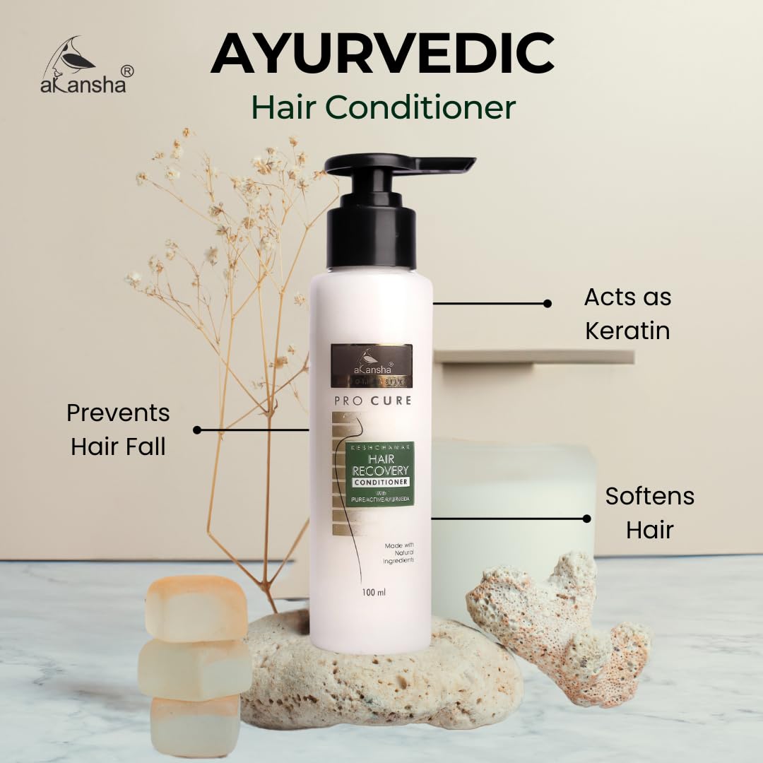 AKANSHA Natural Ayurvedic Hair Conditioner for Men & Women - Keshchamak Herbal Hair Treatment (200ml) | Deep Moisturizing & Nourishing for Dry, Damaged Hair - Perfect for Daily Hair Care Routine