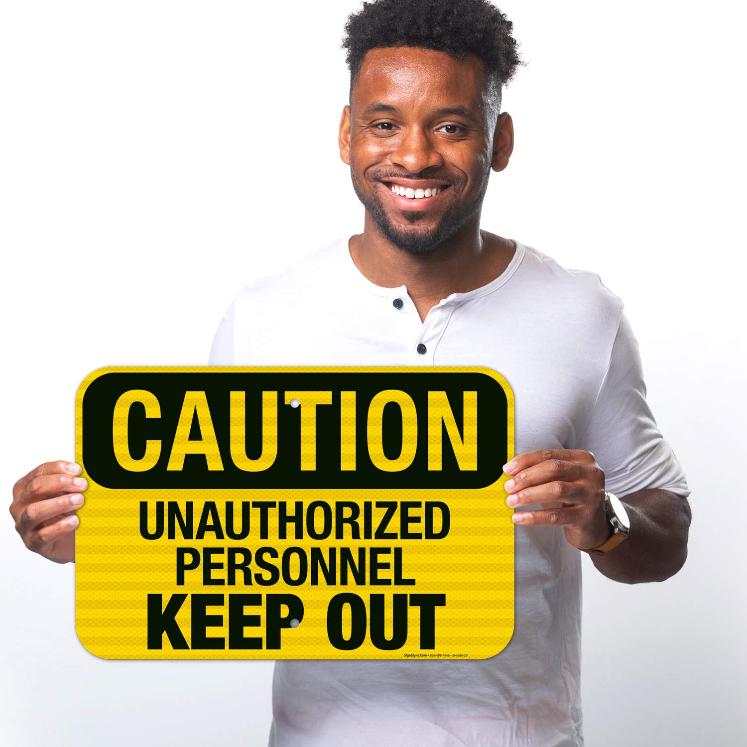 Unauthorized Personnel Keep Out Sign - OSHA Compliant 12x18 Inch Reflective Aluminum Safety Sign, 3M EGP .063, Fade Resistant for Indoor & Outdoor Use - Made in USA | Perfect for Construction Sites, Warehouses & Restricted Areas