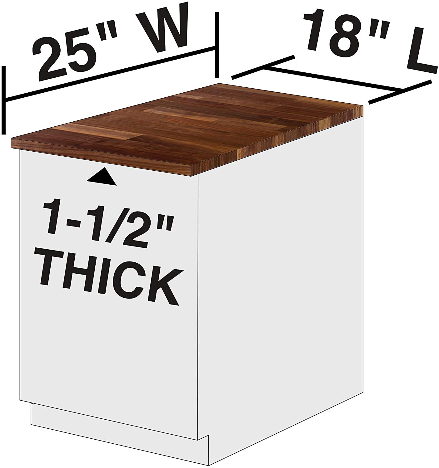 Premium John Boos WALKCT-BL1825-O Blended Walnut Solid Wood Cutting Board - 18