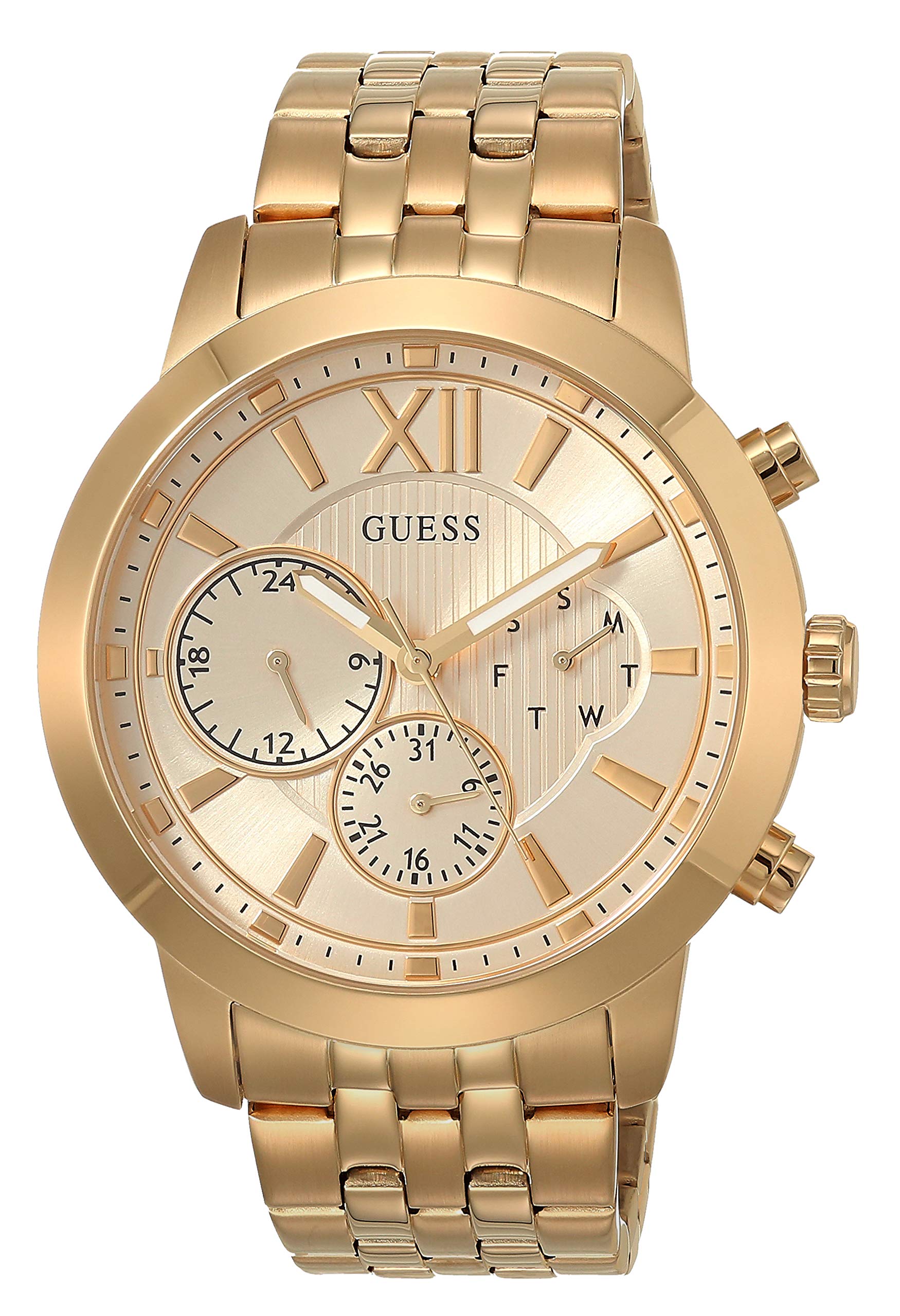 Guess 45MM Classic Bracelet Watch for Men - Stylish Analog Wristwatch with Stainless Steel Band - Perfect for Business, Casual & Formal Occasions