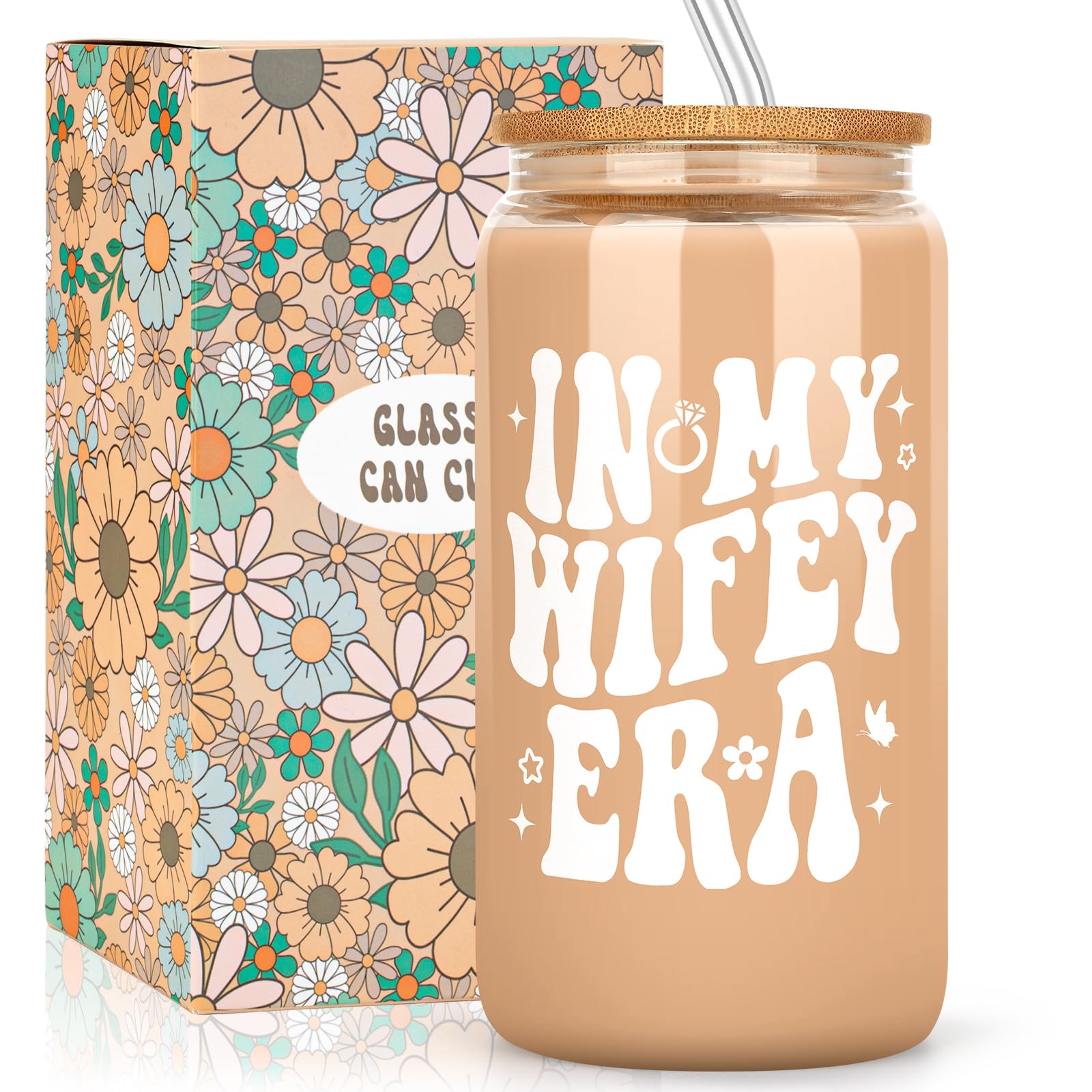 Elegant Bridal Shower Gift Set for Bride to Be - Classy Bachelorette & Wedding Gifts with Custom Cup & Straw - Perfect for Honeymoon, Bridal Parties & Wife Appreciation - Cute Wifey Present Ideas for Special Occasions