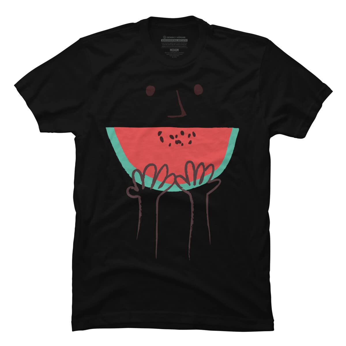 Design By Humans Men's Summer Smile Graphic T-Shirt - Soft Cotton Short Sleeve Tee for Casual Wear & Summer Outfits