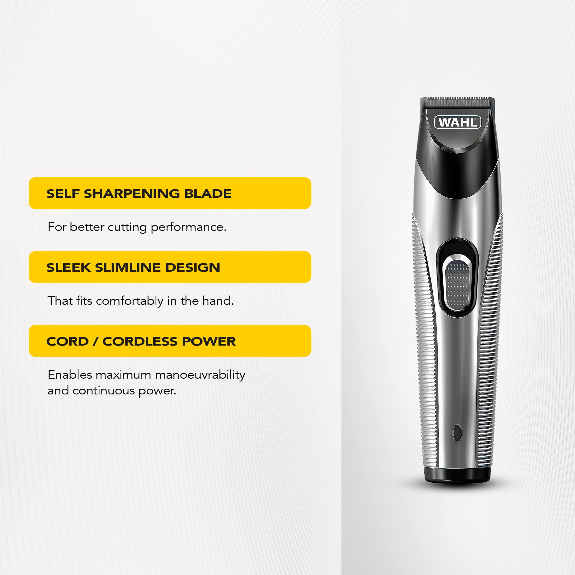 Wahl Professional Cordless Beard Trimmer for Men - Rechargeable Stubble & Hair Trimmer Kit with Precision Blades - Perfect for Home Grooming, Travel & Barbershop Use