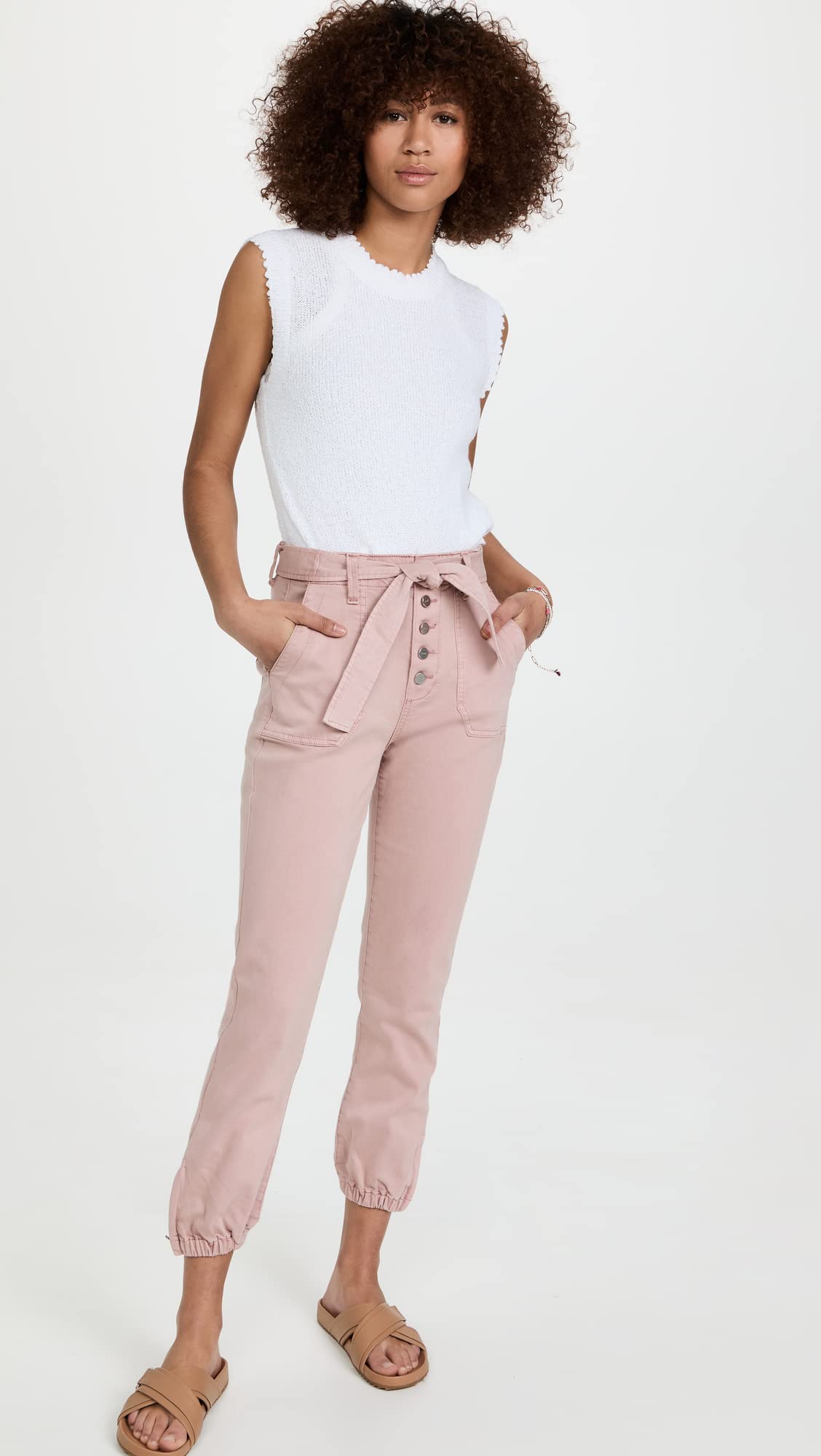 PAIGE Women's High Rise Mayslie Pants - Slim Fit Stretch Ankle Pants for Work & Casual Wear | Office, Travel & Everyday Comfort