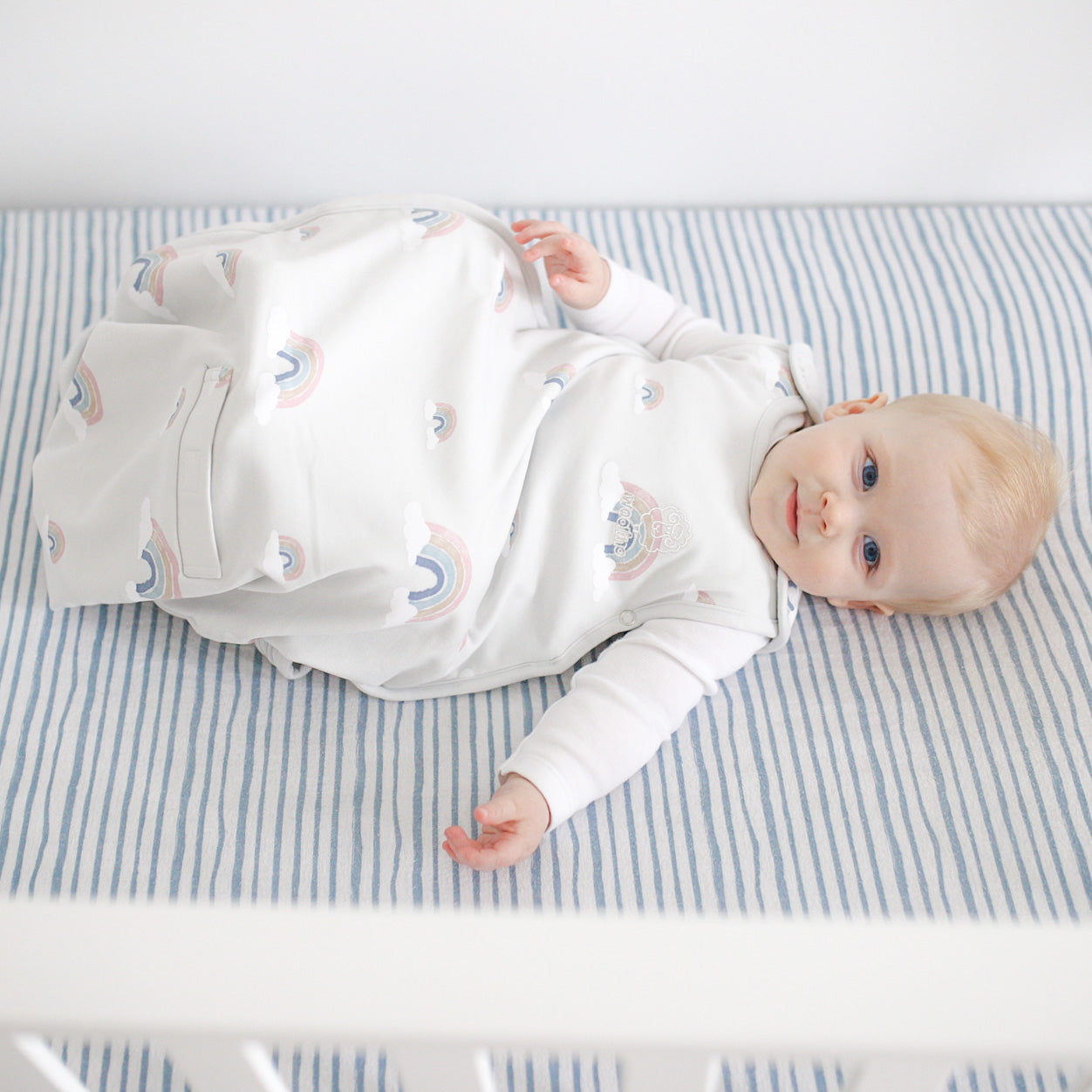 4 Season Baby Sleep Sack - Merino Wool & Organic Cotton for Newborn to 2 Years - Rainbow Color - Perfect for Nursery, Daycare & Travel
