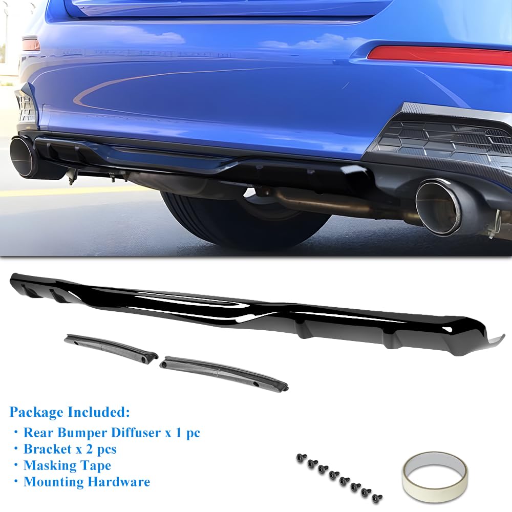 Rear Bumper Diffuser for 2022-2025 Honda Civic Sedan 11th Gen | Gloss Black HPD Style Underbody Spoiler Body Kit | Enhances Aerodynamics & Sporty Look