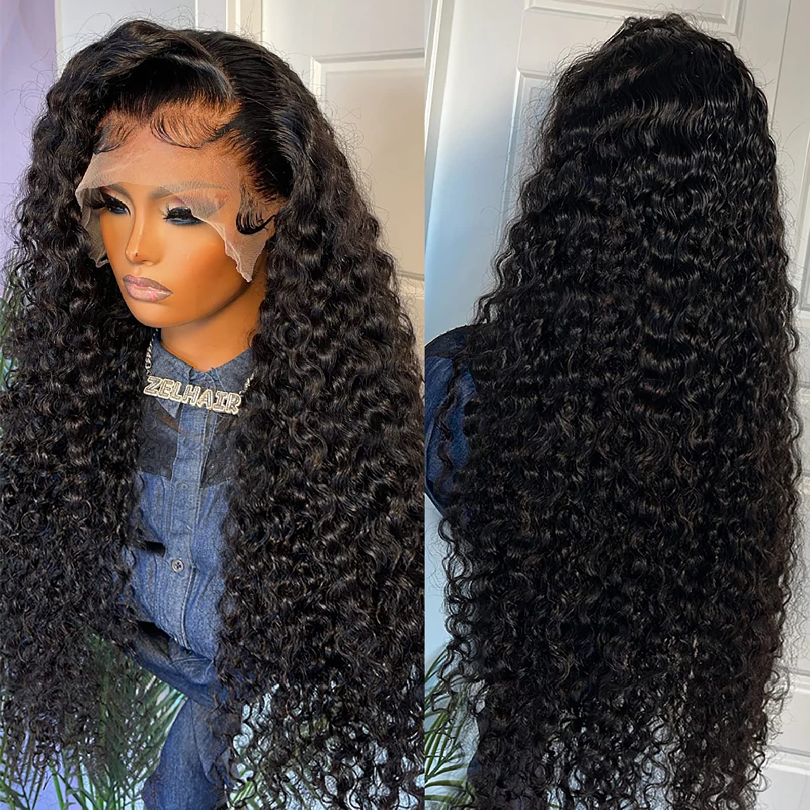 13x4 Deep Wave Lace Front Wig Human Hair - 180% Density Pre-Plucked HD Lace with Natural Hairline | Glueless Wet & Wavy Human Hair Wigs for Women (20 Inch) | Perfect for Daily Wear, Parties & Special Occasions