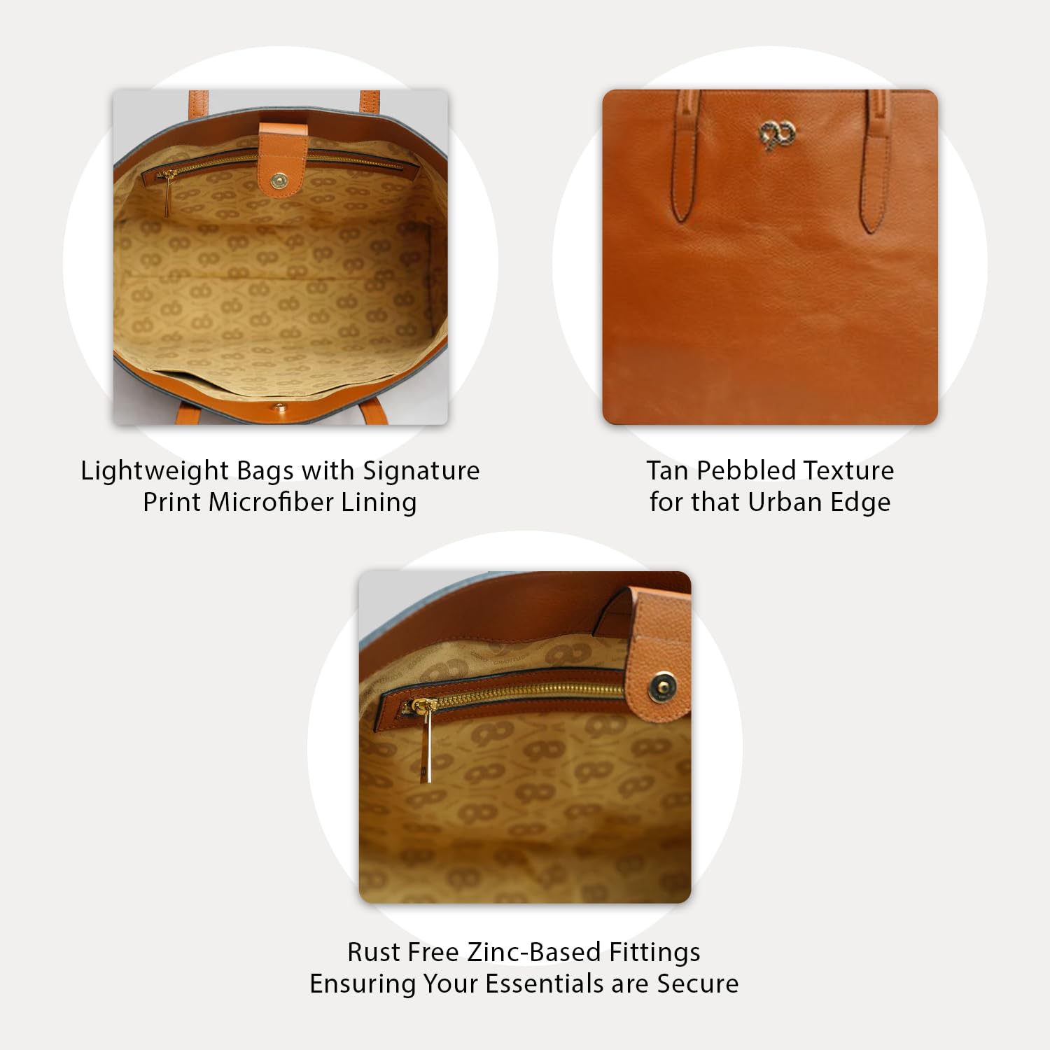Genuine Leather Tote Bag for Women - Large Handmade Shoulder Bag with Snap Closure | Classic Tan Leather Handbag by Dharavi Market | Perfect for Work, Travel & Everyday Use
