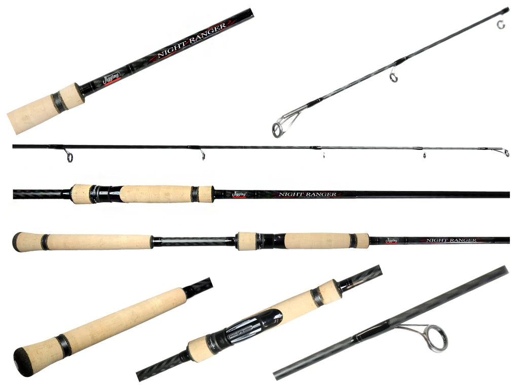Jigging World Night Ranger Spinning Rod - Premium Saltwater Fishing Rod for Night Fishing, Surf Casting & Offshore Angling | Durable Graphite Construction with High Sensitivity | Perfect for Nighttime Surf Fishing & Deep Sea Jigging