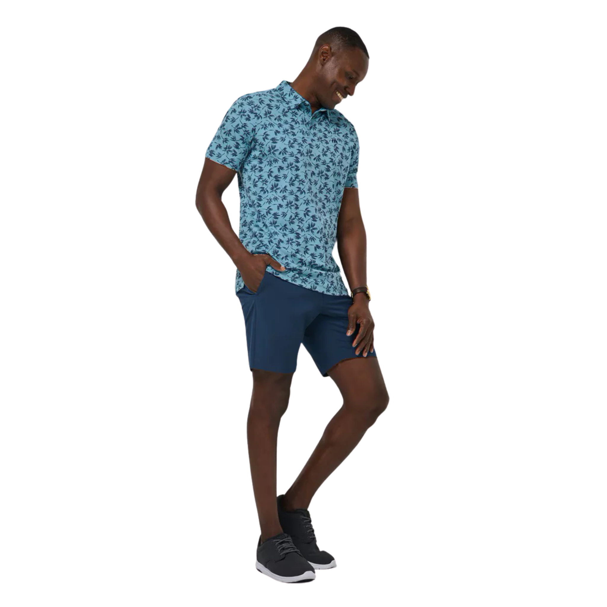 TravisMathew Men's Jungle Print Polo Shirt - Breathable Quick-Dry Golf & Casual Wear for Outdoor Activities