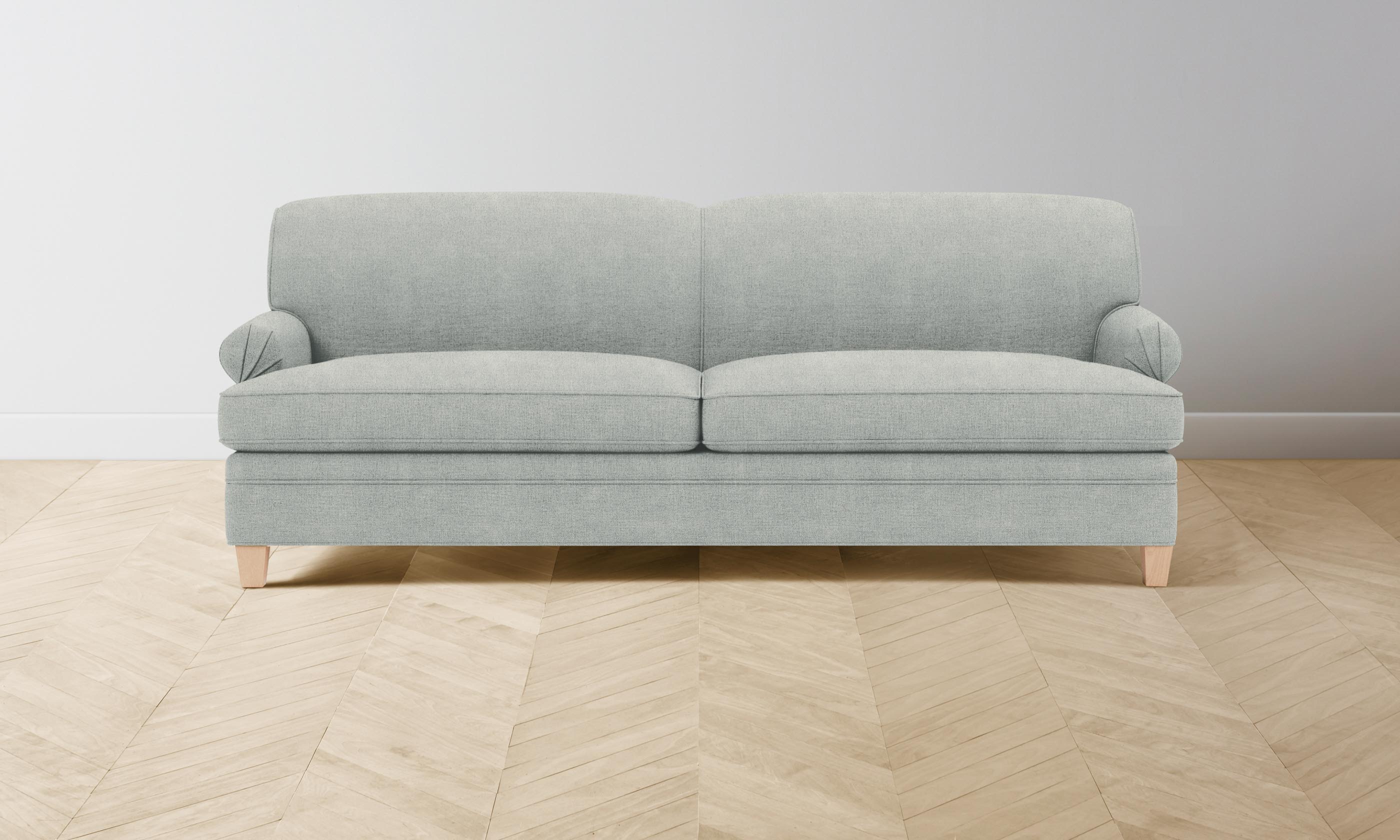 Carmine Sofa - Performance Mélange Weave Seaglass Fabric Sectional Couch for Living Room, Lounge & Family Room | Modern Comfortable Seating for Home & Office