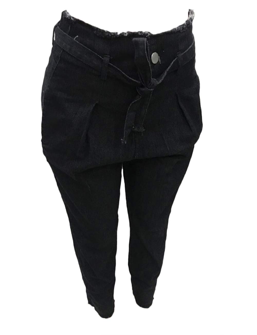 Sexyshine Women's High Waisted Denim Jeans - Loose Fit, Belted Drawstring Casual Pants for Everyday Wear | Perfect for Work, Weekend & Street Style Fashion