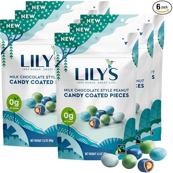 Lily Milk Chocolate Peanut Candy Coated Pieces - 3.5oz Bags (6 Pack) | Bulk Candy for Parties, Gifts & Snacking | Delicious Chocolate Covered Peanuts for Dessert & Baking