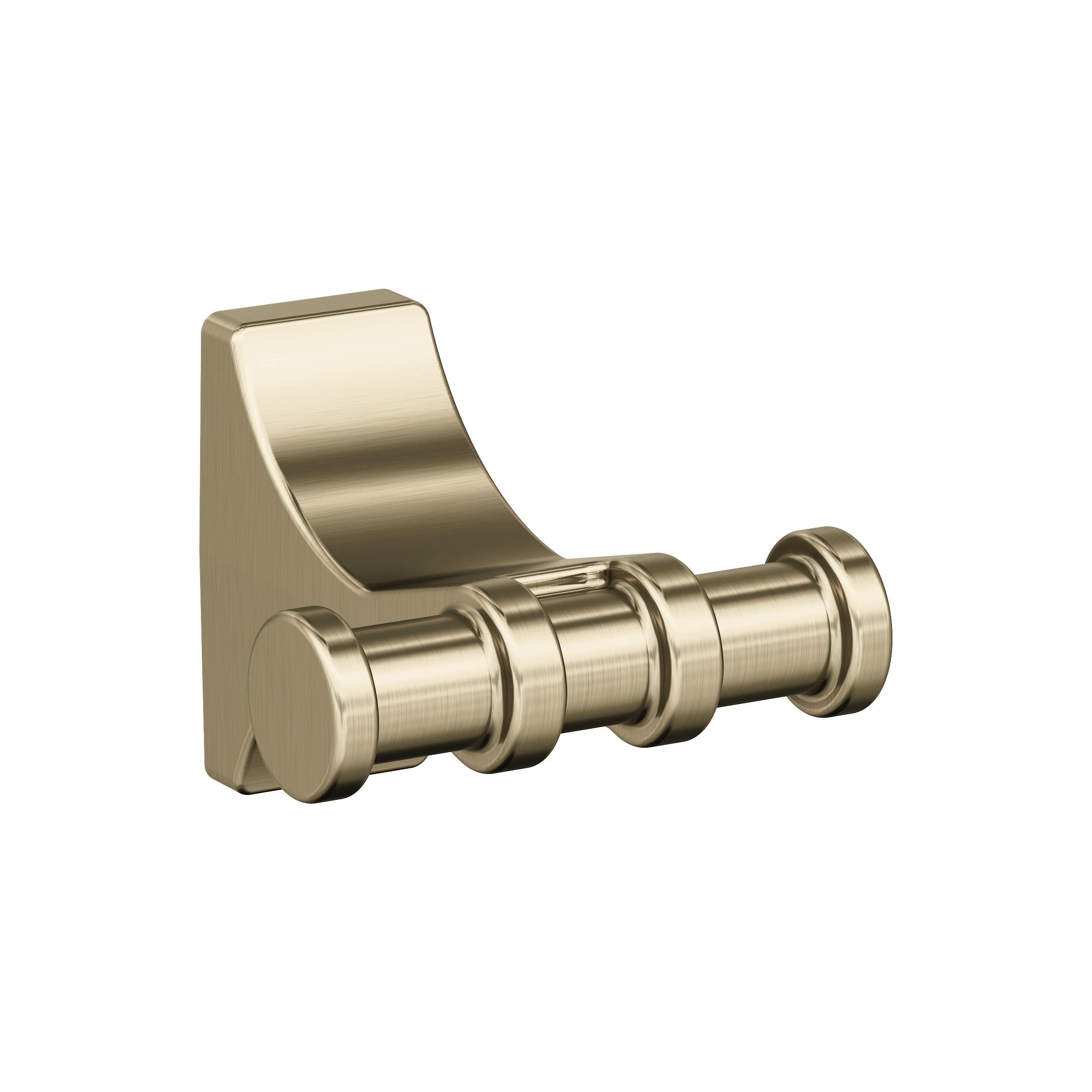 Amerock BH36050BBZ Golden Champagne Double Robe Hook - 2-15/16 Inch (75mm) Bathroom Towel Holder - Elegant Davenport Style Wall Hook for Robes & Towels - Durable Bathroom Hardware & Accessories - Perfect for Spa, Master Bath & Guest Room Organization