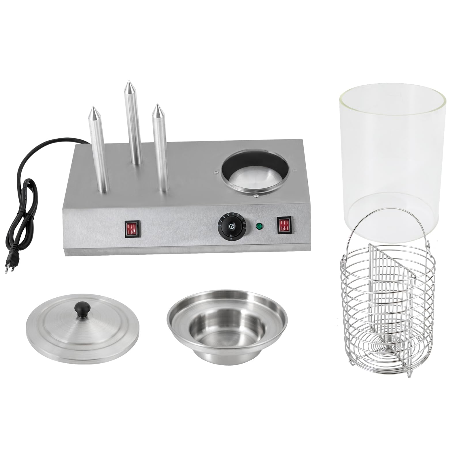 Professional 110V 458W Electric Hot Dog Steamer with 3 Aluminum Tubes & Bun Warmer - Commercial Hot Dog Machine for Restaurants, Food Trucks, and Snack Bars - Perfect for Fast Food Service, Concession Stands, and Catering Events