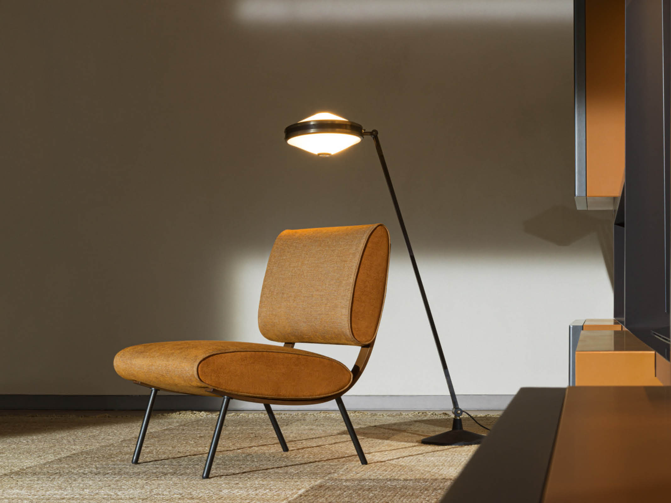 Modern Round D.154.5 Armchair - Mid-Century Inspired Accent Chair with Wooden Legs for Living Room, Bedroom or Office - Comfortable Lounge Seating for Home Decor
