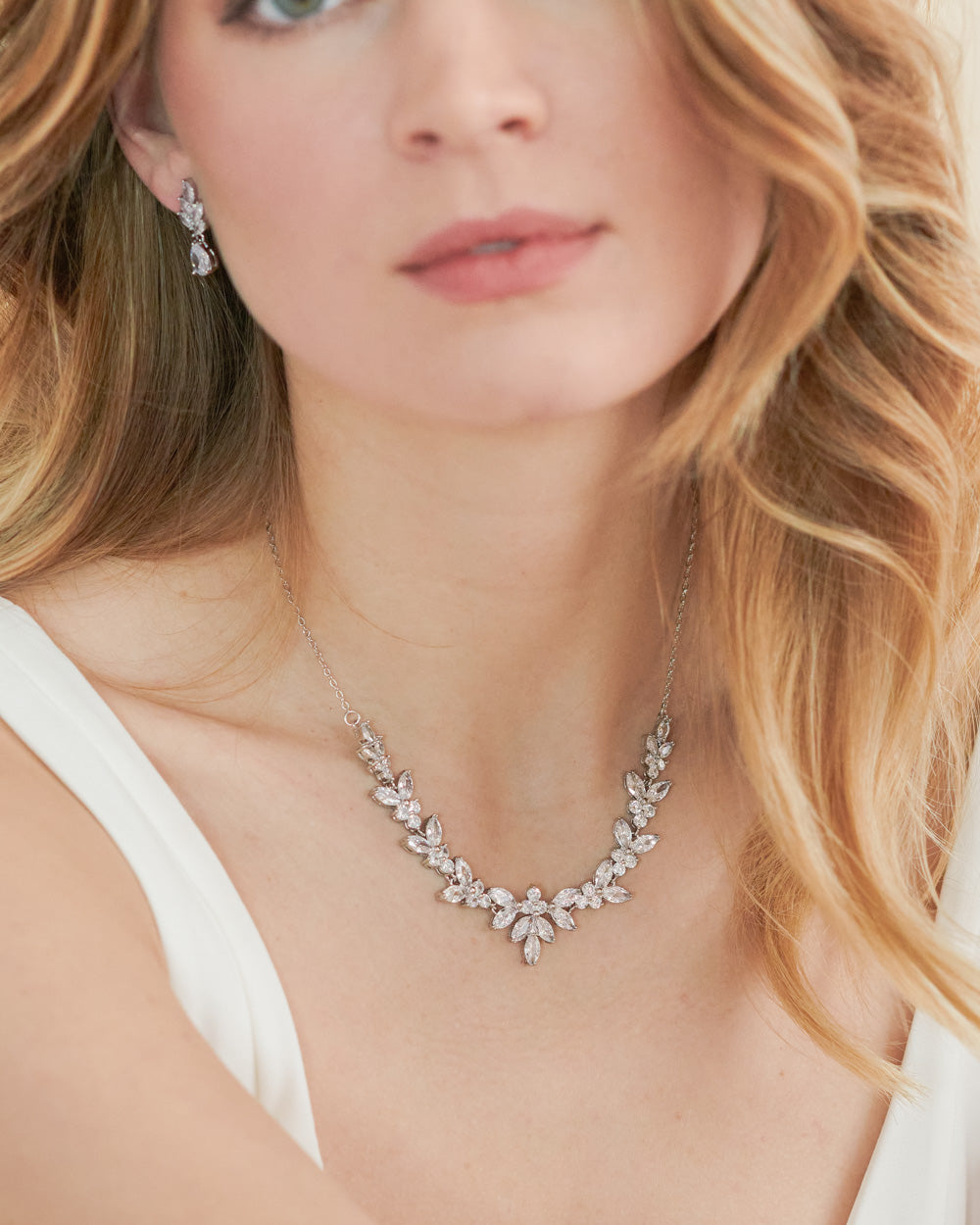 Adina CZ Necklace for Women - Elegant Cubic Zirconia Pendant Jewelry - Perfect for Parties, Weddings & Everyday Wear