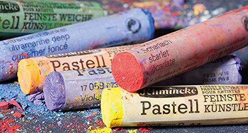 Schmincke 100-Color Pastel Pencil Set in Wooden Box | Handmade Velvet Matte Pastels with Brilliant Lightfast Colors | Ideal for Professional Artists & Sketching