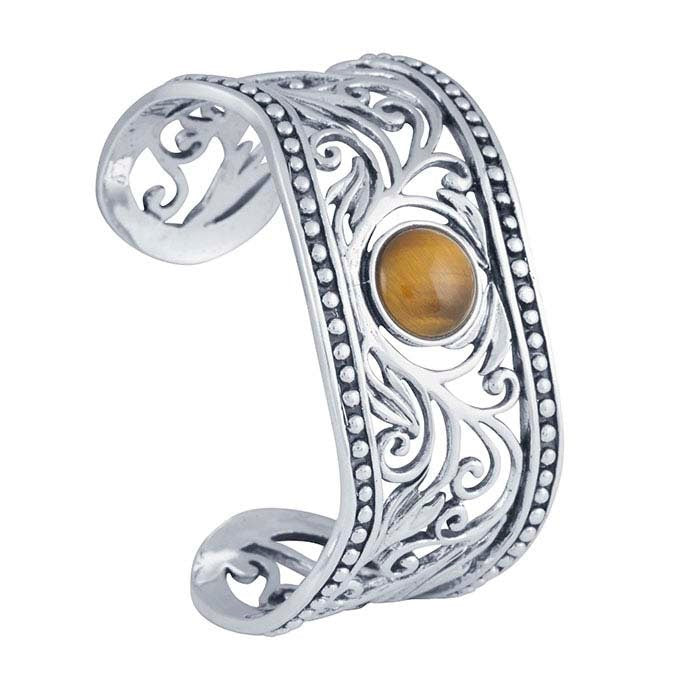 Sterling Silver 12mm Round Beaded Filigree Cuff Bracelet Mounting for DIY Jewelry Making - Cabochon Setting, Blank Jewelry Base - Perfect for Custom Handmade Rings, Necklaces & Bracelets (Wedding, Gift, Fashion Accessory)