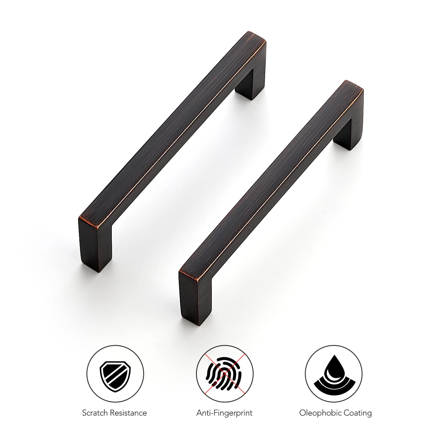 Ravinte 20 Pack 3-3/4 Inch Slim Square Bar Drawer Pulls - Oil-Rubbed Bronze Cabinet Handles for Kitchen & Bathroom - Modern Hardware for Drawers, Cabinets & Furniture