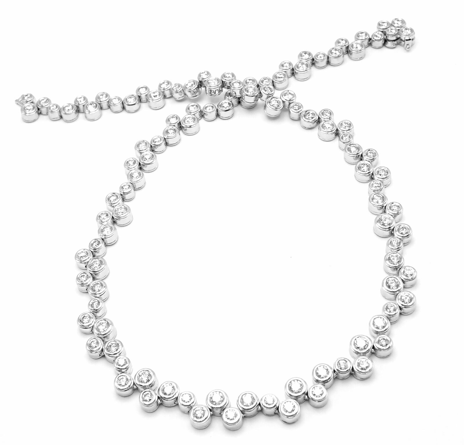 Authentic Tiffany & Co Bubbles Platinum 10 Carat Diamond Necklace - Elegant Jewelry for Weddings, Anniversaries & Special Occasions
