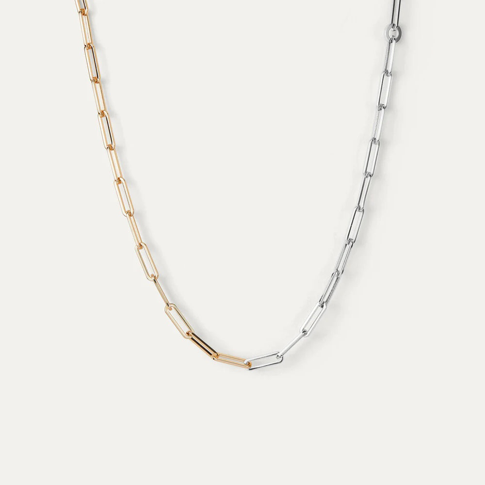 Andi Slim Chain Necklace - Two Tone Gold & Silver Plated Jewelry for Women - Perfect for Casual Wear, Layering & Special Occasions