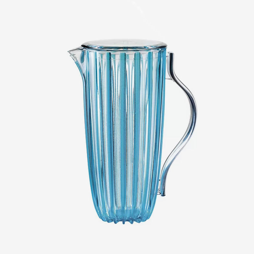 Guzzini Dolcevita Glass Pitcher with Lid - Elegant Beverage Dispenser for Iced Tea, Lemonade & Cocktails at Parties & Home Entertaining