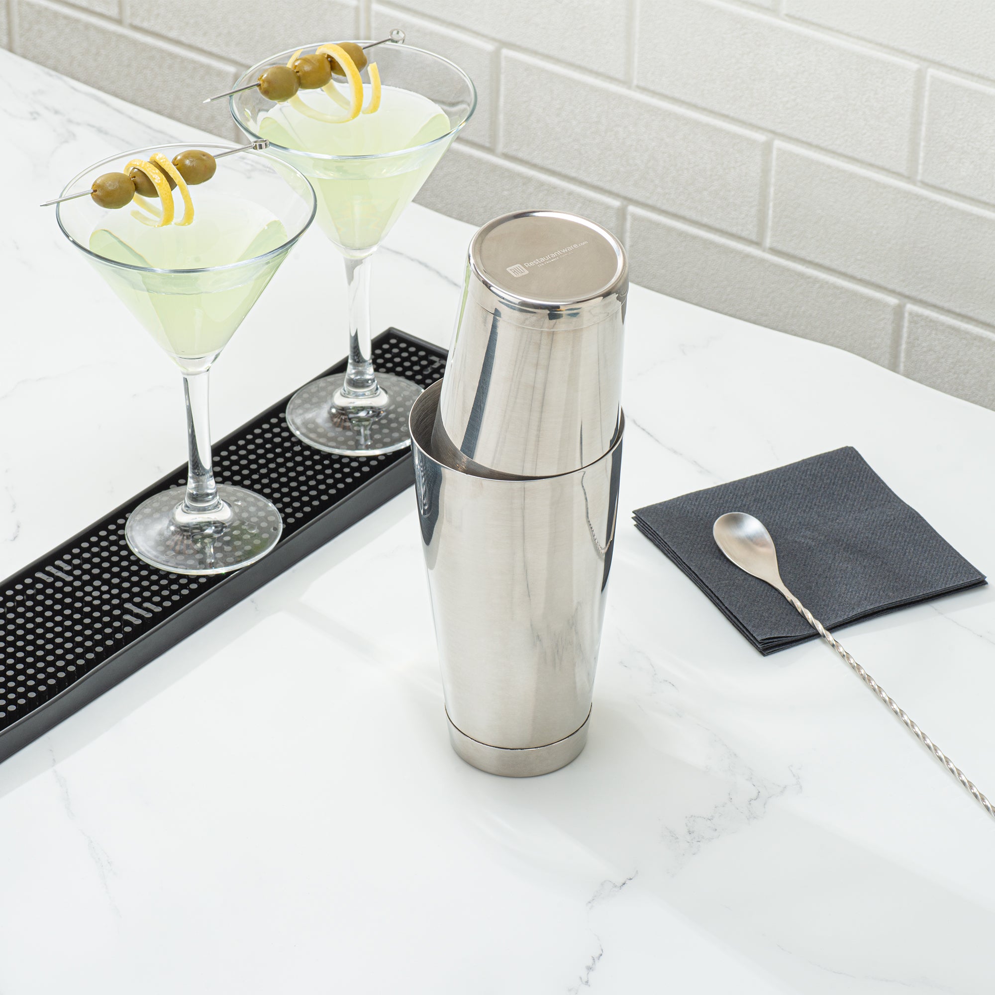 Premium 16 oz Stainless Steel Cocktail Shaker - Weighted Bar Mixing Tin with Mirrored Finish (3.25