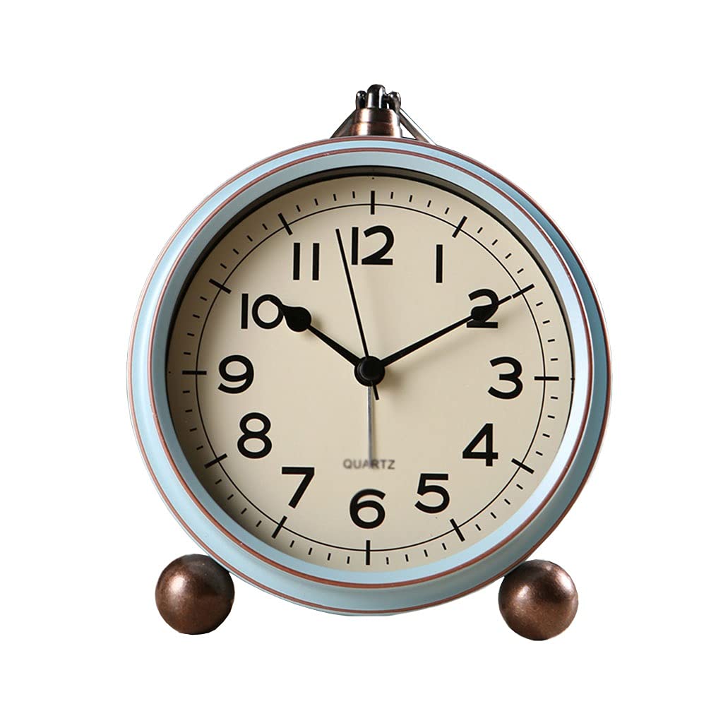 Retro Silent Table Clock - No Tick Alarm Clock, European Style Battery-Powered Desk & Shelf Clock for Home, Bedroom, Bedside - Perfect for Office, Study Room & Nightstand (Color: A)