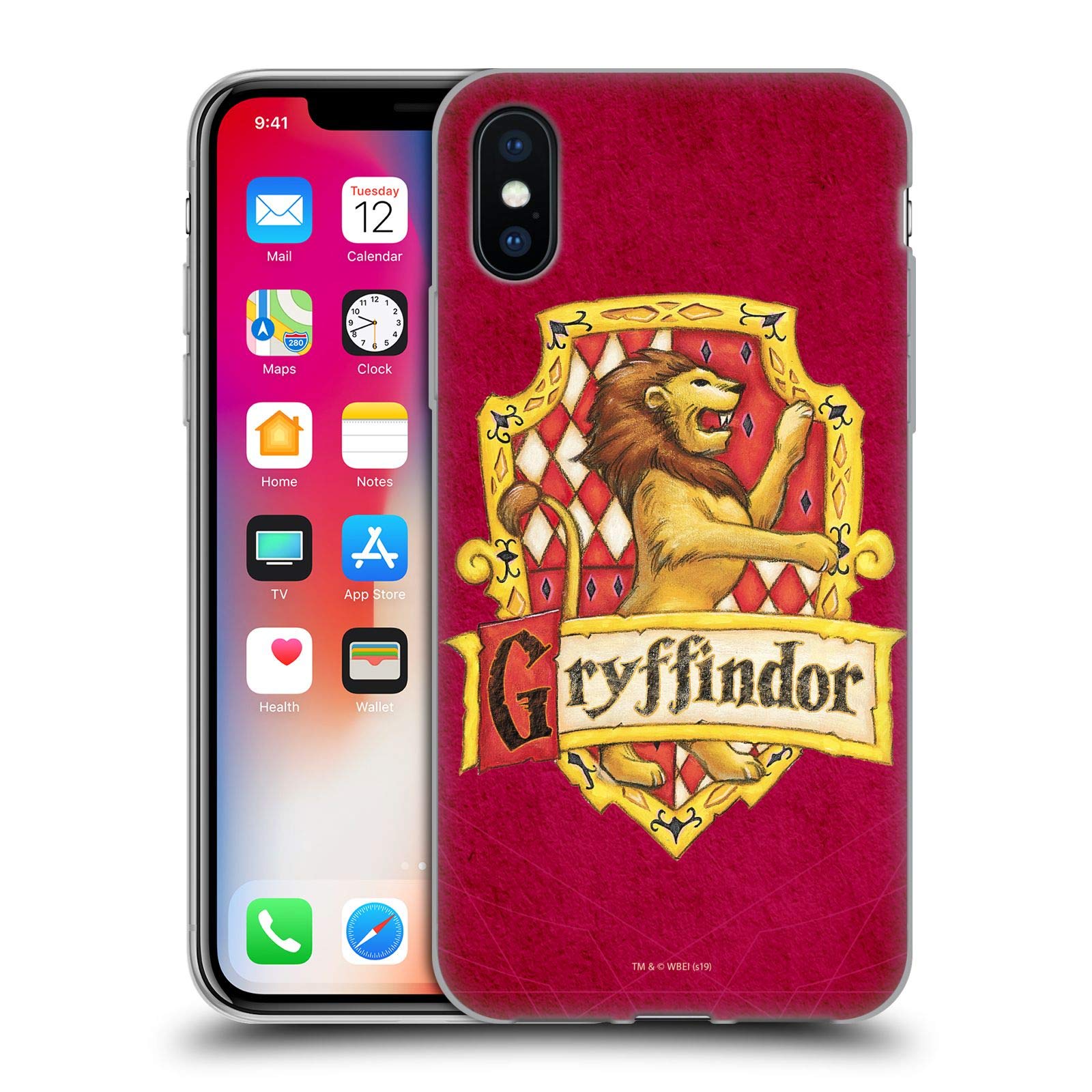 Official Harry Potter Gryffindor Crest Sorcerer's Stone Soft Gel Case for iPhone X/Xs - Premium Licensed Phone Cover for Wizards & Fans - Perfect for School, Cosplay & Movie Nights