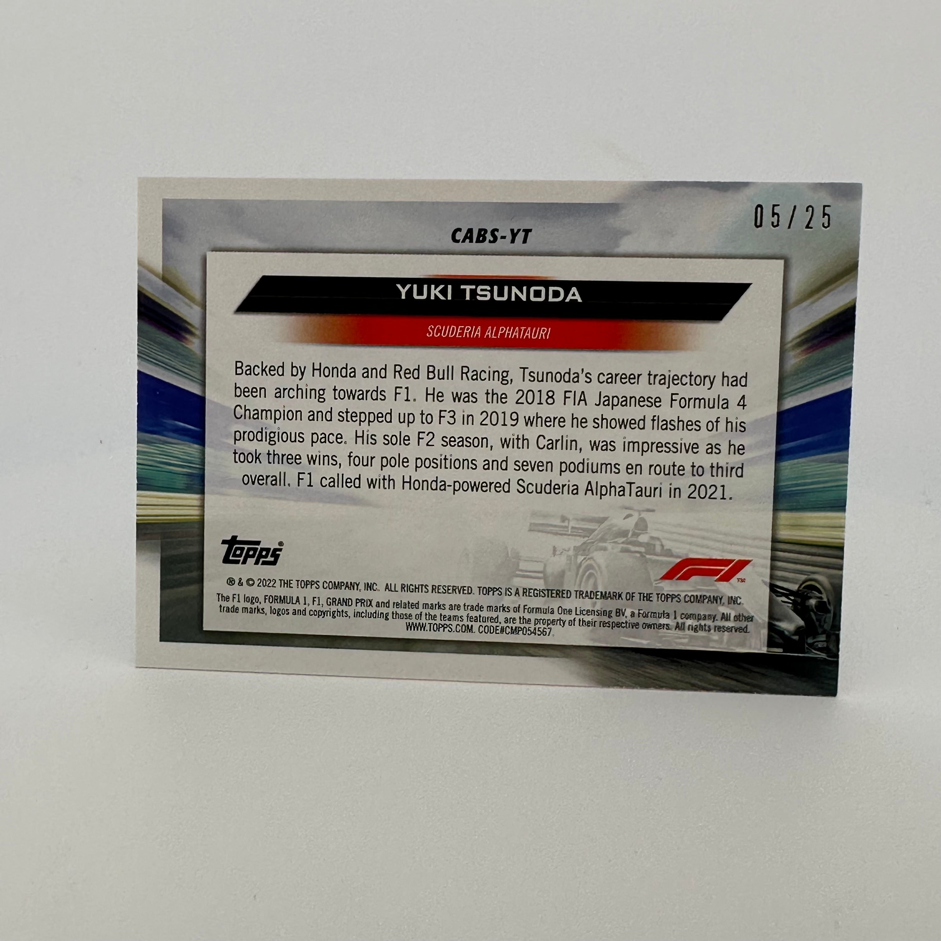 Yuki Tsunoda #CABSYT 5/25 Orange F1 Racing Merchandise - Support Clean Air & Blue Skies Initiative | Perfect for Formula 1 Fans and Eco-Conscious Collectors