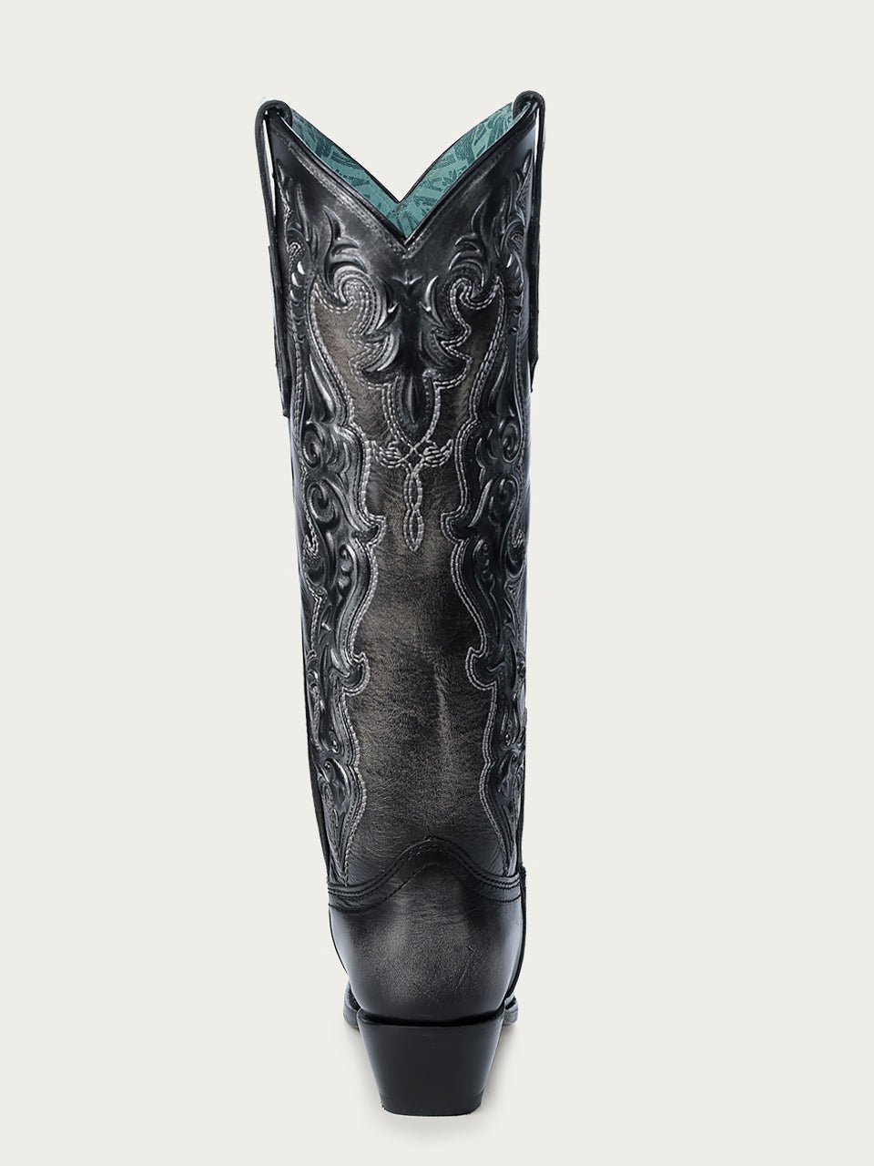 Women's Black & Grey Embroidered Rubber Cowboy Boots with Snip Toe - Western Style Riding Boots for Country Fashion & Outdoor Events
