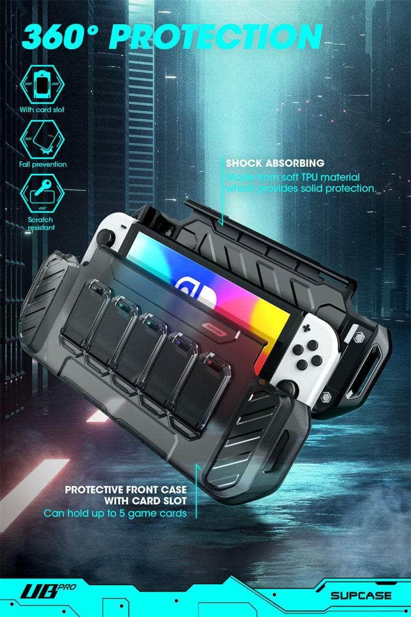 Nintendo Switch OLED 2021 Protective Case - Shockproof Durable Hard Shell Cover with Screen Protector for Gaming Console - Perfect for Travel, Outdoor & Home Use