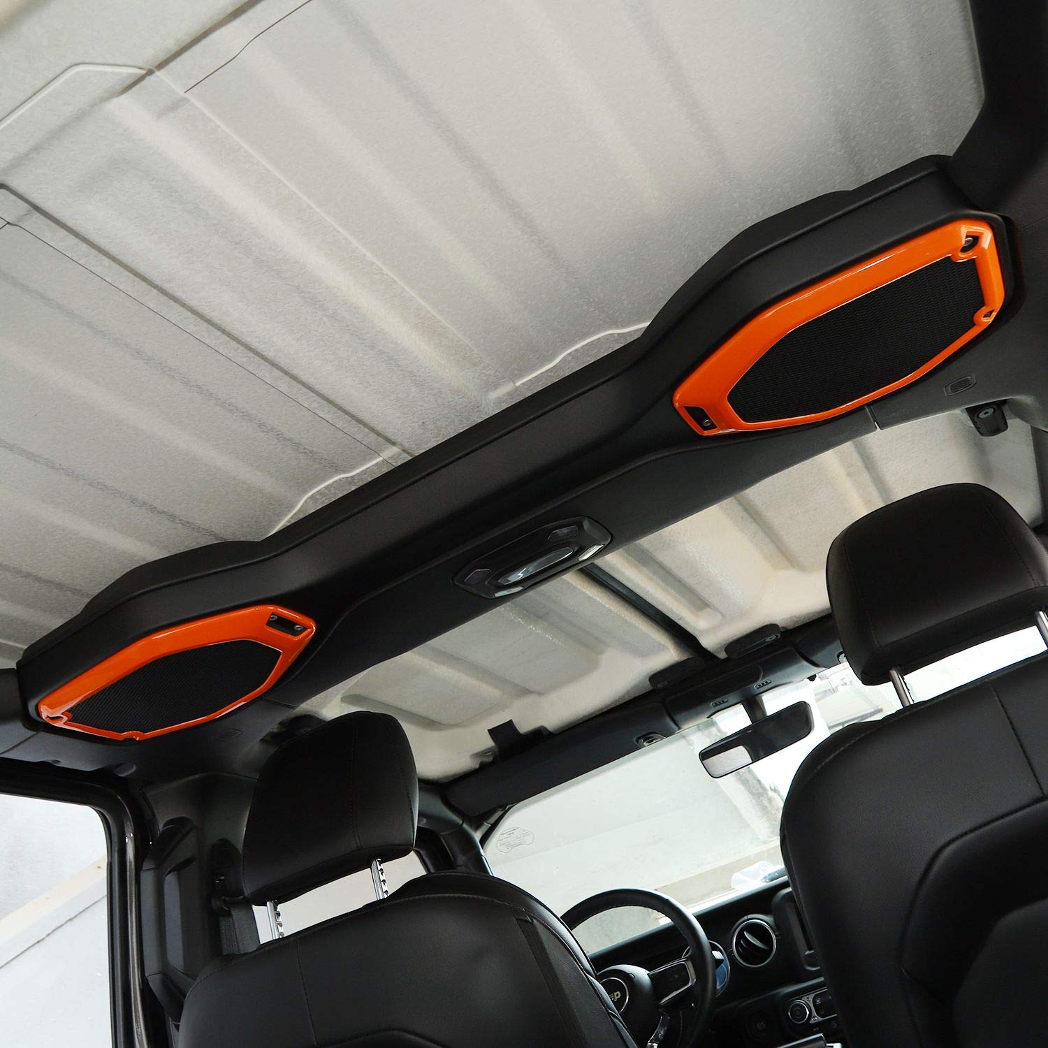 **Voodonala ABS 4-Piece Orange Speaker Audio Trim & A Pillar Trim Compatible with 2018-2023+ Jeep Wrangler JL JLU & Gladiator JT - Interior Accessories for Enhanced Sound & Style**    *(Perfect for Off-Road Adventures, Car Audio Upgrades, and Custom Jeep Interior Styling)*