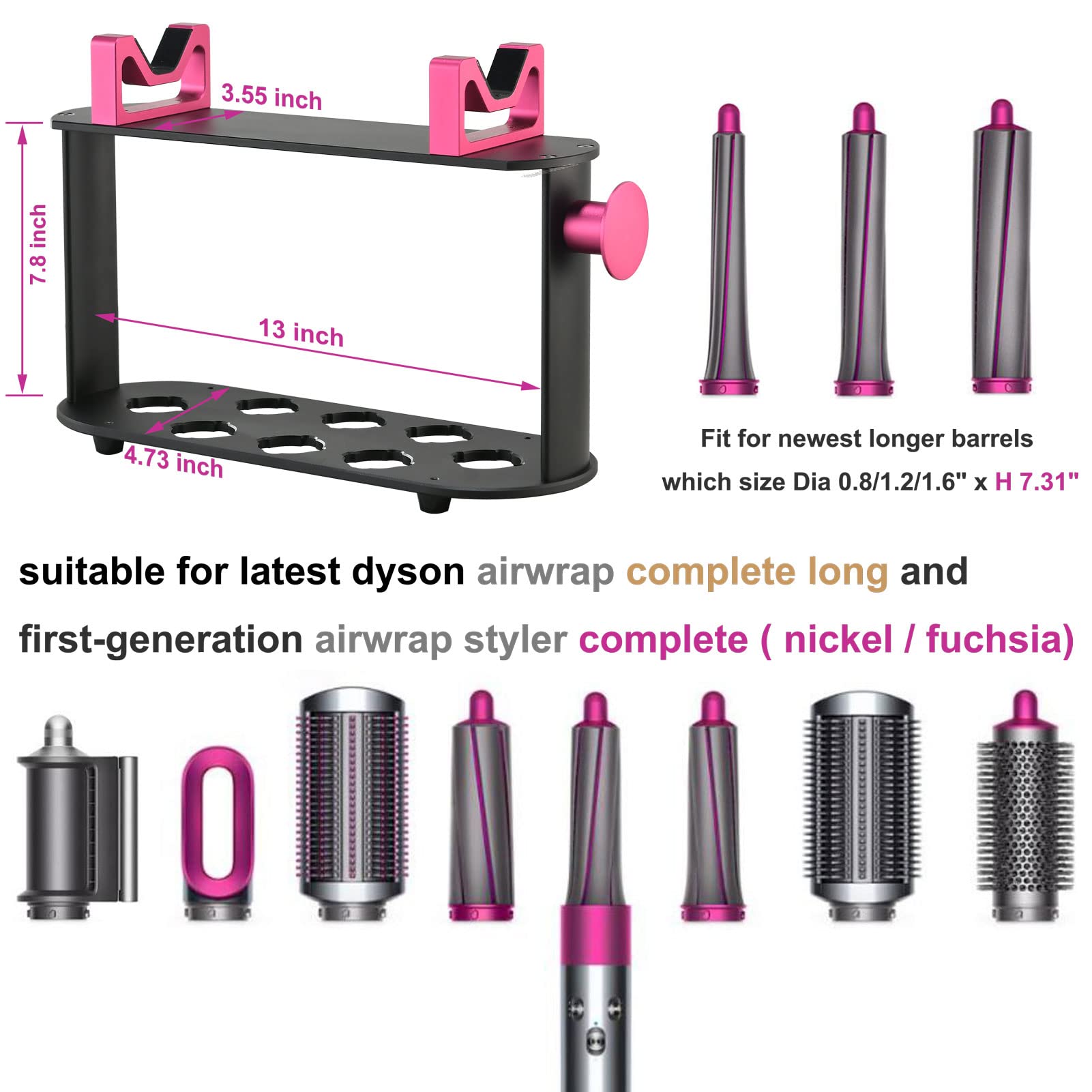 Dyson Airwrap Complete Styler Storage Stand Holder - Heavy Duty Aluminum Alloy with Non-Slip Rubber Base | Perfect for Salon, Bathroom & Vanity Organization