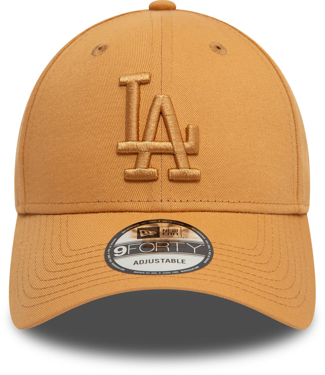 Los Angeles Dodgers New Era 9Forty League Essential Tan Adjustable Baseball Cap - Official MLB Hat for Men & Women, Perfect for Baseball Games, Streetwear & Casual Outfits