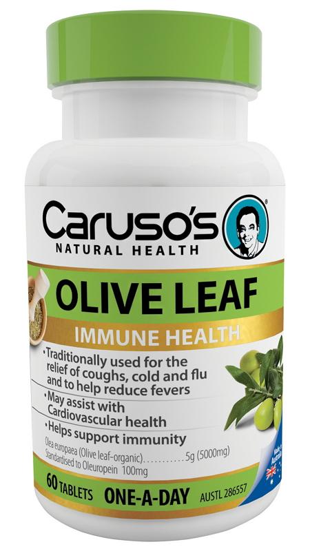 Caruso's Olive Leaf Extract Supplement - 60 Capsules for Daily Immune Support & Antioxidant Benefits | Supports Heart Health & Natural Detox | Perfect for Wellness Routines & Healthy Lifestyle