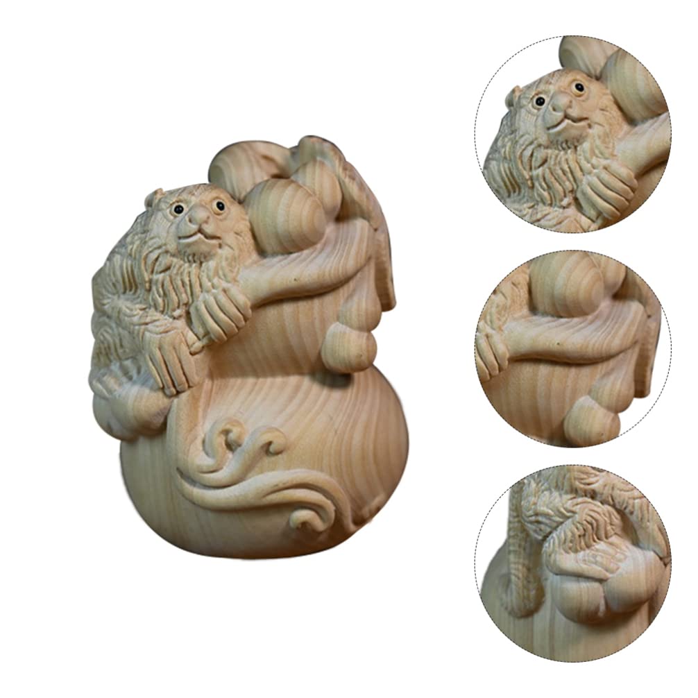 Exquisite Hand-Carved Wooden Monkey Figurine - Chinese Boxwood Home & Office Decor, Desktop Ornament, Gift for Collectors - Perfect for Feng Shui, Bookshelf Display, and Asian-Inspired Interior Design
